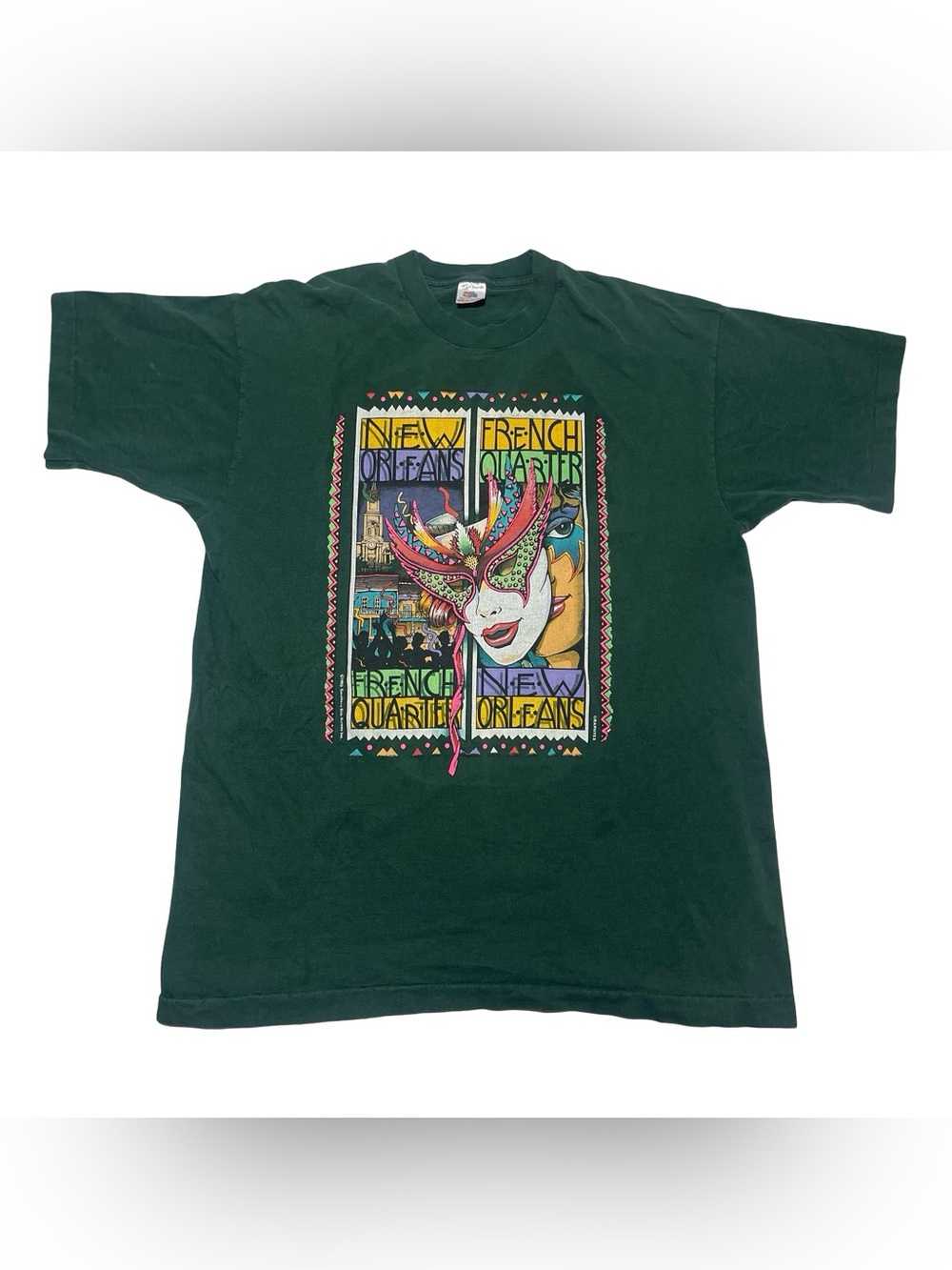 New Orleans French Quarter Mardi Gras Vintage 99’s Single stitch T Shirt XL
